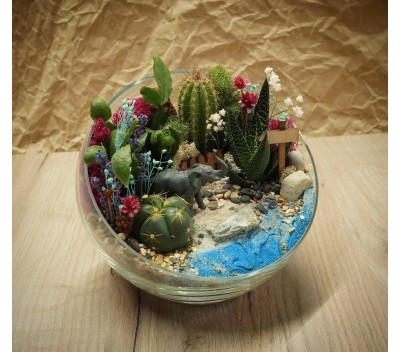 Флорариум "Мини-сад" со слоном арт. 049