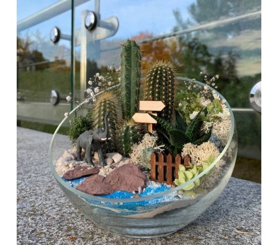 Флорариум "Мини-сад" со слоном арт. 011