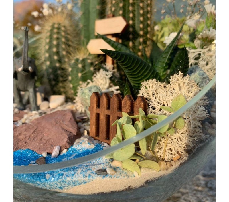 Флорариум "Мини-сад" со слоном арт. 011