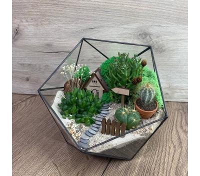 Флорариум "Мини-сад" в форме «Икосаэдр» "Ковадонга" арт. 089