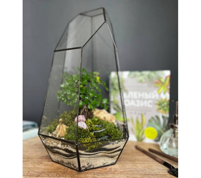 Флорариум "Мини-сад" в геометрической форме в стиле "Tiffany" "Валенсия" арт. 091