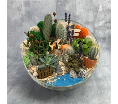 Флорариум "Мини-сад" "У озера" с лосями арт. 093