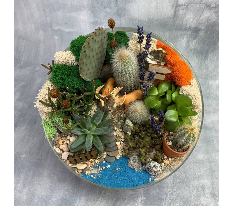 Флорариум "Мини-сад" "У озера" с лосями арт. 093