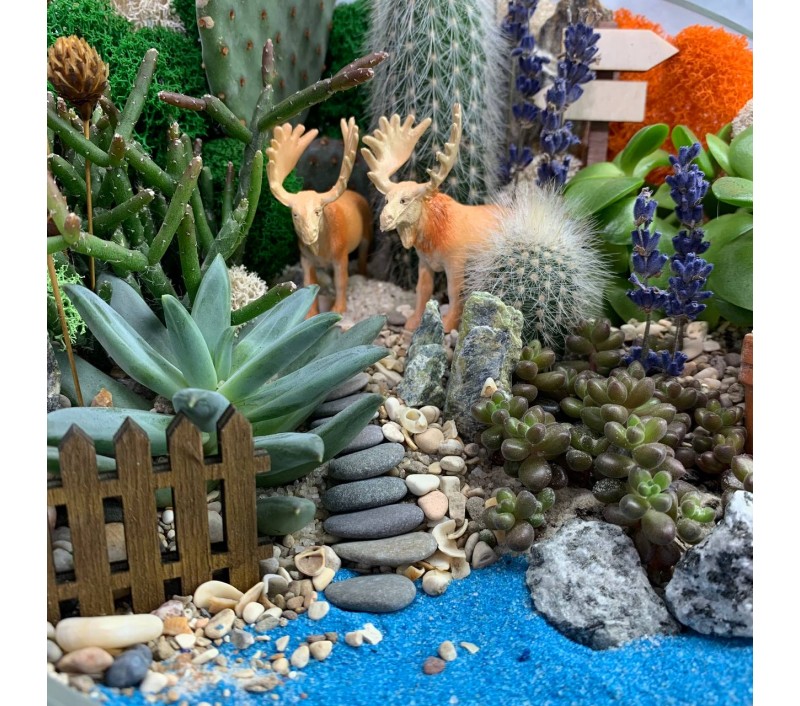 Флорариум "Мини-сад" "У озера" с лосями арт. 093