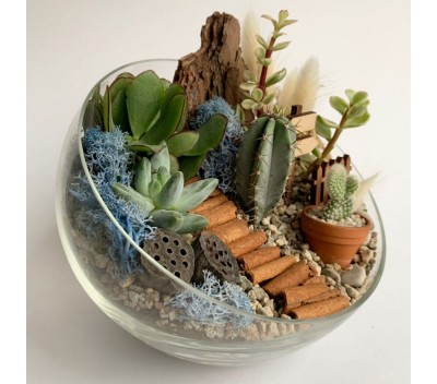 Флорариум "Мини-сад" "Ультрамарин" арт. 029