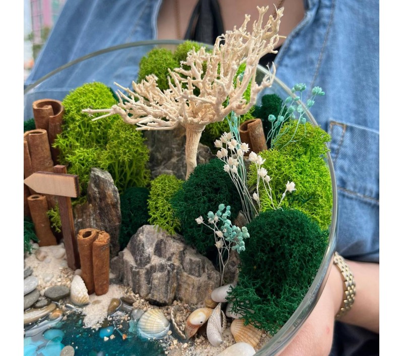 Моссариум "Мини-сад" "Венера"  с имитацией воды арт. 016