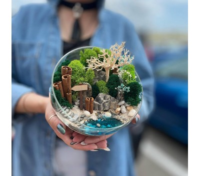 Моссариум "Мини-сад" "Венера" с имитацией воды арт. 016 Моссариум "Мини-сад" "Венера" с имитацией воды арт. 016