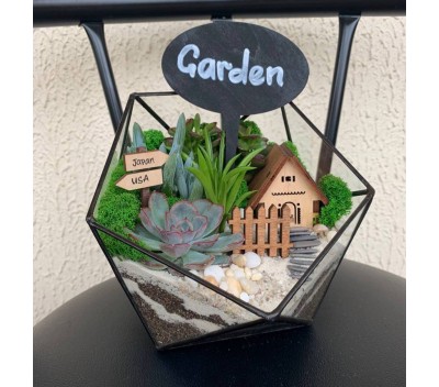 Флорариум "Мини-сад" в форме «Икосаэдр» "Модейра" арт. 125