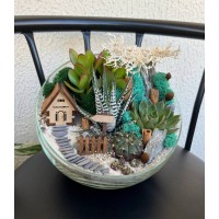 Флорариум "Мини-сад" "Копенгаген" с домиком арт. 037