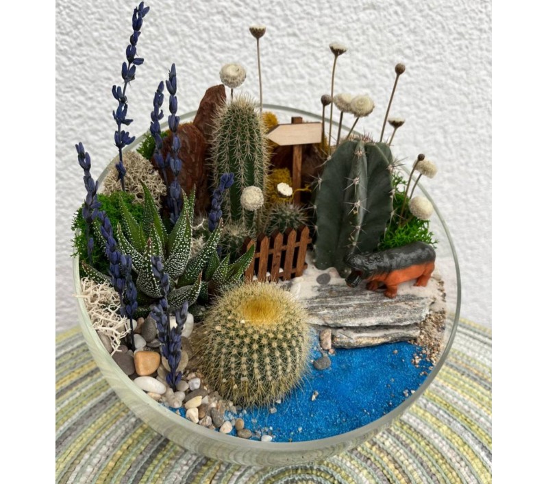 Флорариум "Мини-сад" с бегемотом арт. 134