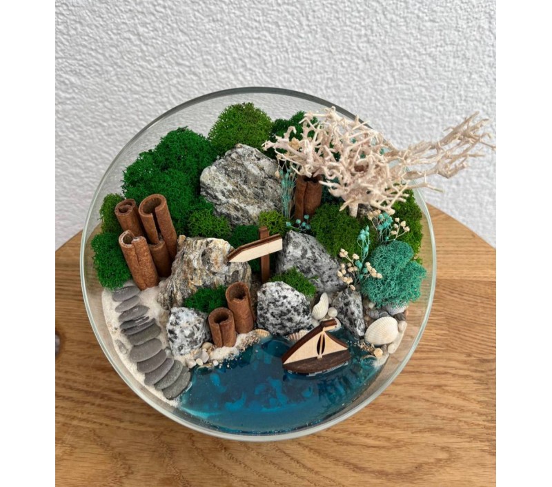 Моссариум "Мини-сад" "Акватория" с имитацией воды арт. 011