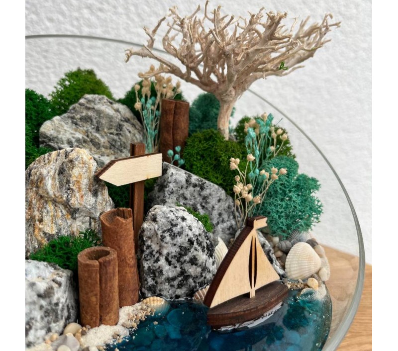 Моссариум "Мини-сад" "Акватория" с имитацией воды арт. 011