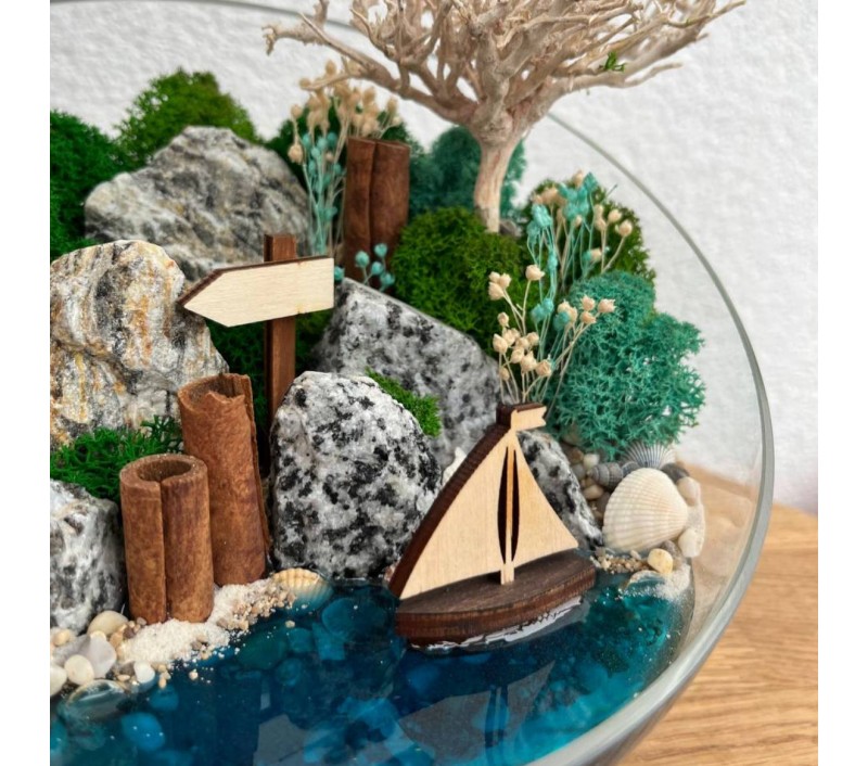 Моссариум "Мини-сад" "Акватория" с имитацией воды арт. 011