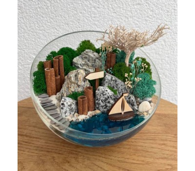 Моссариум "Мини-сад" "Акватория" с имитацией воды арт. 011