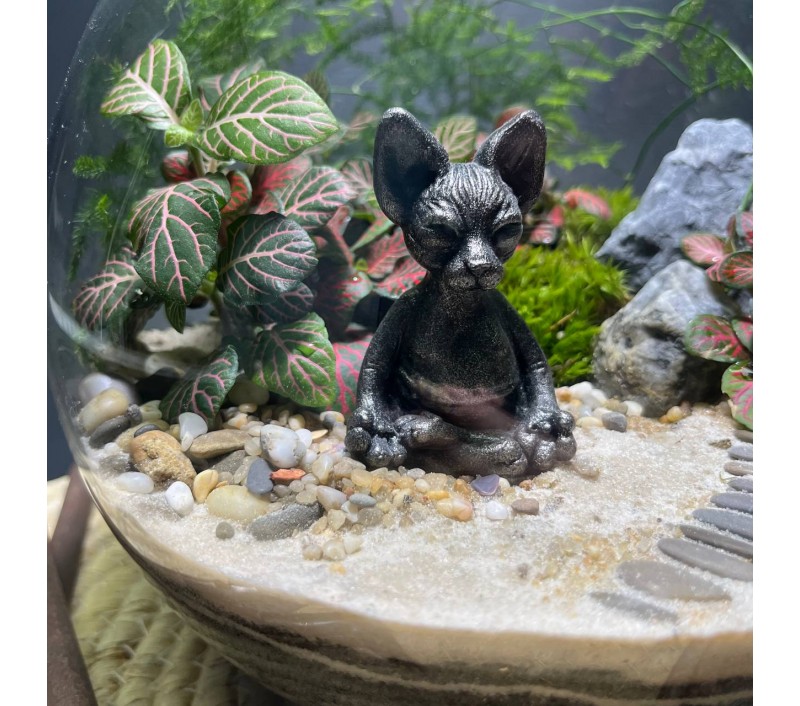 Флорариум "Мини-сад" "Лотос" в закрытой экосистеме с подсветкой арт. 139