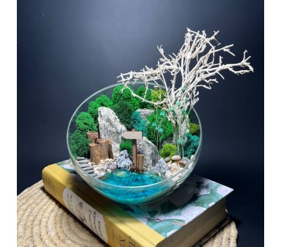 Моссариум "Мини-сад" "Бирма"  с имитацией воды арт. 019